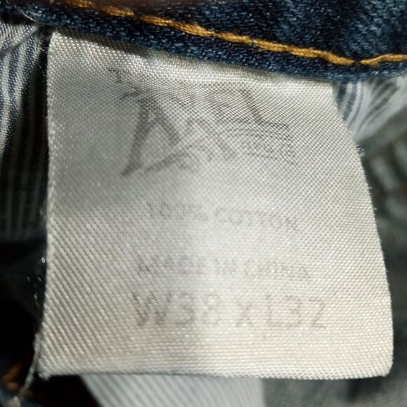 TK Axel Trumbull Jeans Mens 38x32 Straight‎ Slim Fit Denim Cotton Blue - Picture 10 of 10